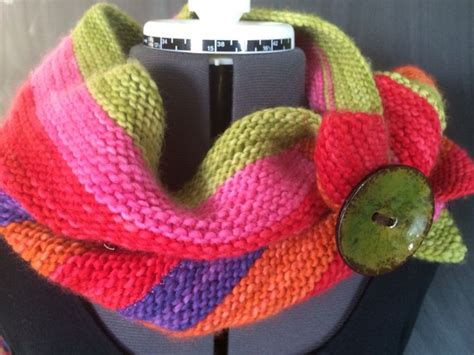 Malabrigo Scarf Stitched Into A Cowl With Pink Thread Knitted Scarf