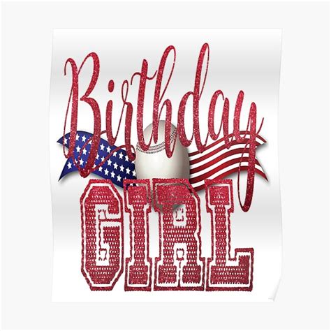 Happy Birthday Softball Girls Poster For Sale By Sefone Redbubble