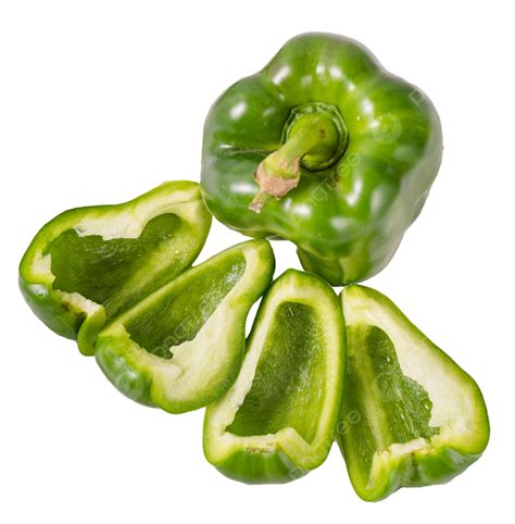 Cut Green Pepper Incised Green Pepper Bell Pepper Png Transparent