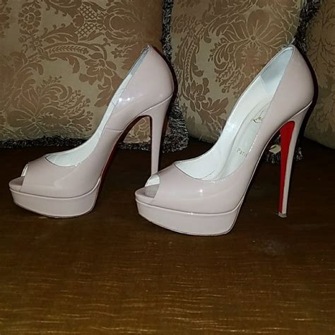 Christian Louboutin Shoes Christian Louboutin Lady Peep Nude Patent Leather Poshmark