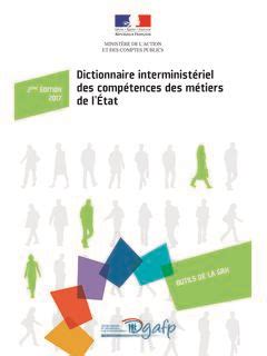 Dictionnaire interministériel des compétences des métiers La