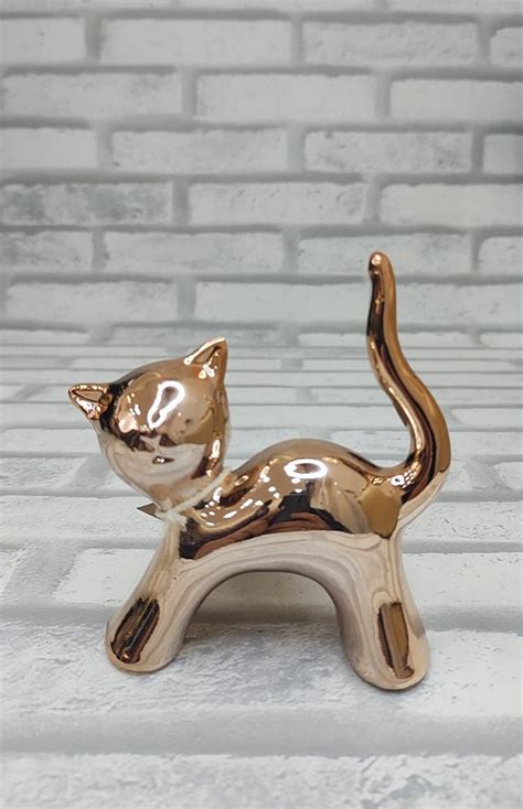 Gato Cerâmica 10cm Rose Aloja