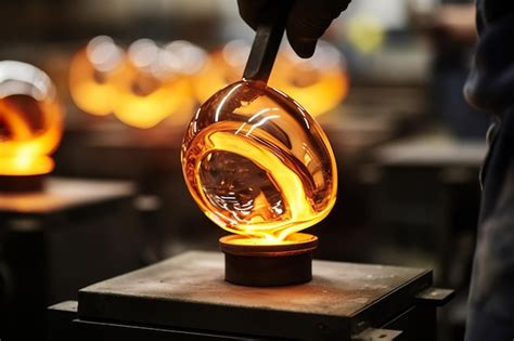 glass production process factory production premium ai generated image