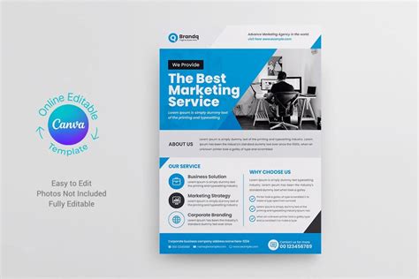 Corporate Flyer Canva Template Printable Business Flyer Online Editable