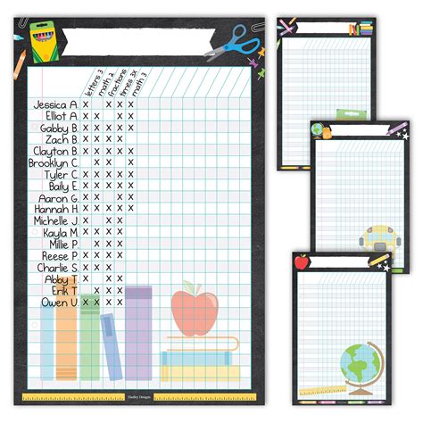 Buy 4 Colorful Chalk Data Charts Classroom Incentive Chart For Classroom Homework Chart For