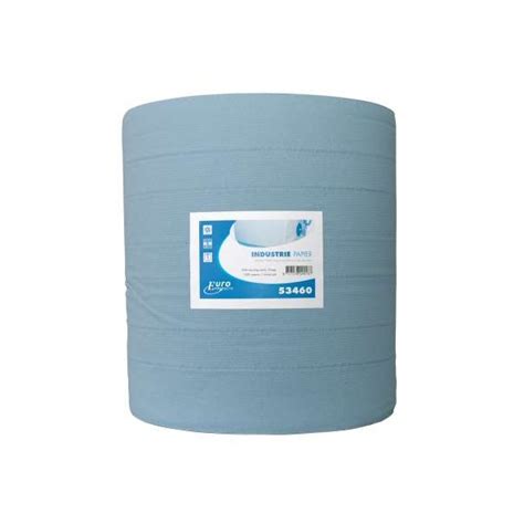 EURO Poetsrol Industrie Papier Nr 53460 3 Laags Blauw Verlijmd