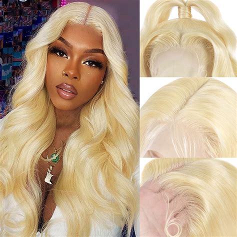 Amazon JGMI 613 Lace Front Wig Human Hair 13x6 Transparent Lace Body Wave Blonde Lace