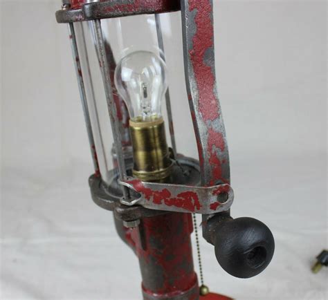 Vintage Oil Lubester Visible Pump Industrial Steampunk Lamp Man Cave