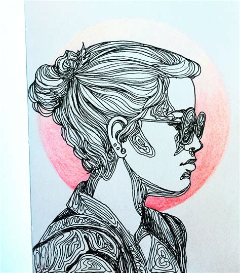 Contour self portrait : r/drawing