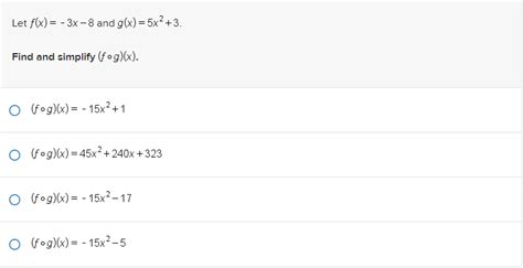 [solved] Let F X 3x 8 And G X 5x2 3 Find And Simplify