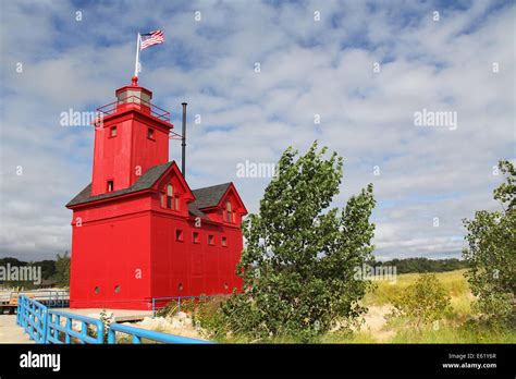 Big Red Lighthouse In Holland Michigan Stock Photo Alamy