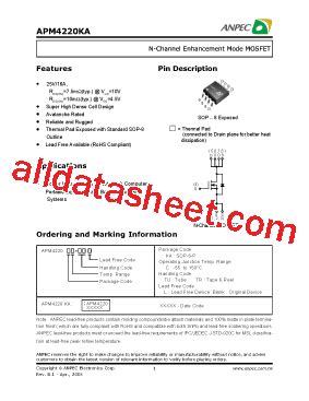 Apm Ka Datasheet Pdf Anpec Electronics Coropration