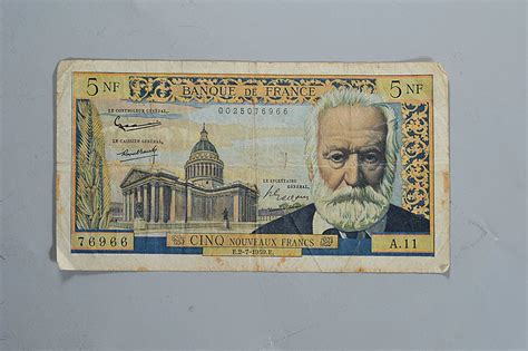 Billet De Banque De Nouveau Francs Victor Hugo Type