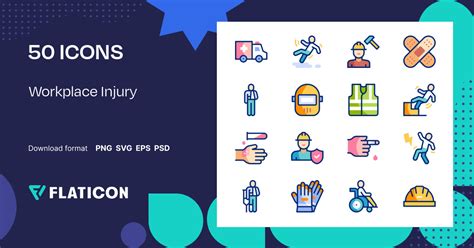 workplace injury icon pack lineal color  svg icons