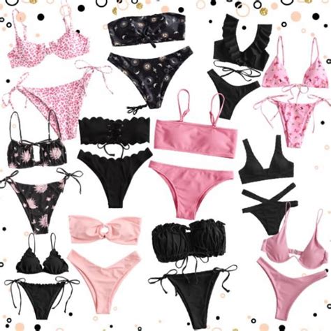 OFF ZAFUL Lettuce Trim Tied String Bikini Set In WHITE ZAFUL