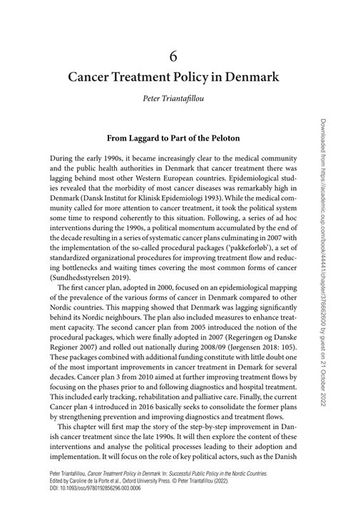 Pdf Cancer Treatment Policy In Denmark