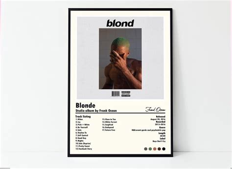 Poster Frank Ocean Blonde Poster Album Cover Poster Room Decor Wall Decor Music Decor