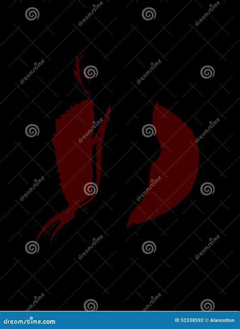 A Nude In Blaxk And Red Isolated On Black Stock Illustration Illustration Of Space Nude