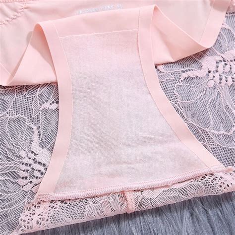 Uaang Women S Panties Seamless Lingerie Transparent Lace Bikini Briefs Plus Size Lady Girl