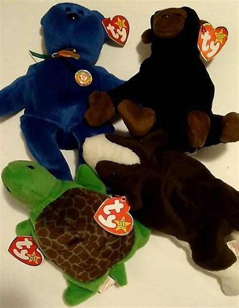 4 Different Ty Beanie Babies 1993 1998 W Clubby The Bear More