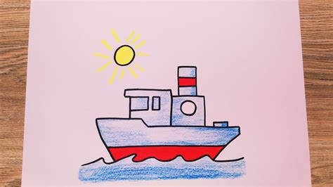رسم للاطفالرسم سفينةخطوة بخطوةرسم باخرة في البحرتعليم الرسمرسم سهل