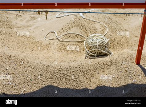 Ball Of Yarn In The Sand Stock Photo Alamy