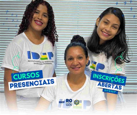 IDEP RO abre inscrições para cursos gratuitos Presenciais em Porto Velho