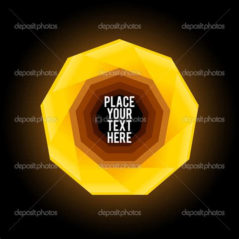 Yellow Nonagon Shape On Dark Background Stock Vector Image By ©painterr