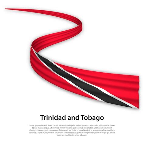 Cinta Ondeando O Banner Con Bandera De Trinidad Y Tobago Vector Premium