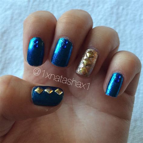 Blue and gold | Nail Art Amino