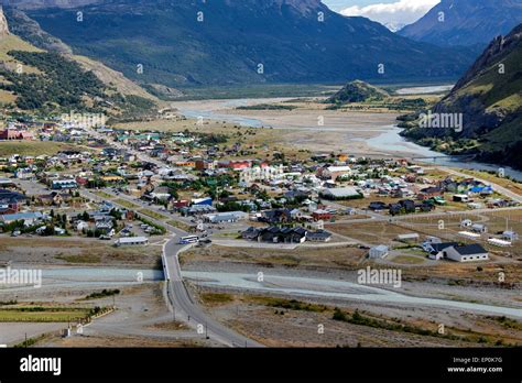 Aerial View El Chalten Town Patagonia Argentina Stock Photo Alamy