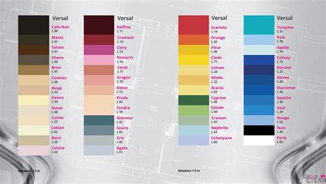 Палітра кольорів натяжних стель