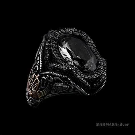 Turkish Handmade 925 Sterling Silver Jewelry Black Onyx Men S Ring All