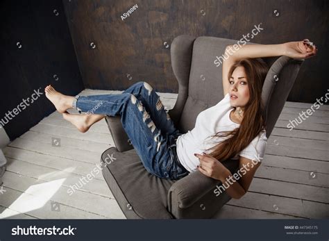 Brunette Posing Hotel Room Stock Photo Shutterstock