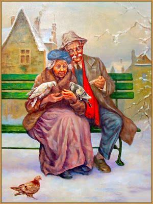 :: ANZIANI - Daniela C. | Old couples, Love art, Train art