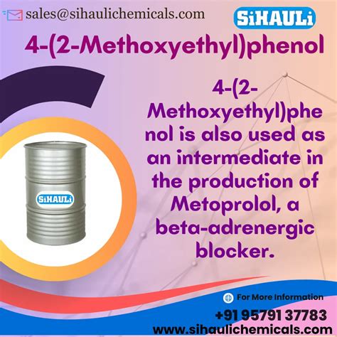 4 2 Methoxy Ethyl Phenol Manufacturers Suppliers Exporters From