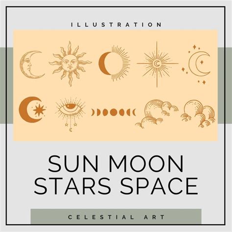 Celestial Art - Sun Moon Stars Space – MasterBundles