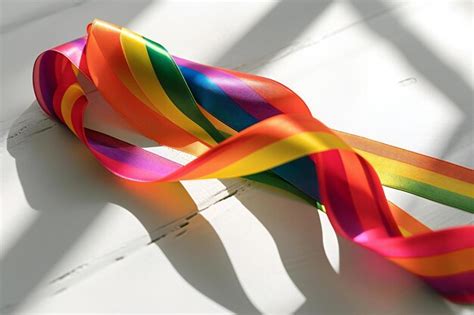 Premium Photo Rainbow Ribbons On White Wooden Background Lgbt Lesbian Gay Bisexual Transgender