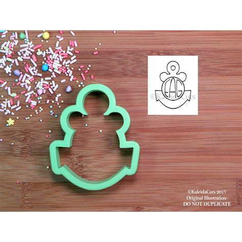 Anchor Monogram Cookie Cutter Kaleidacuts