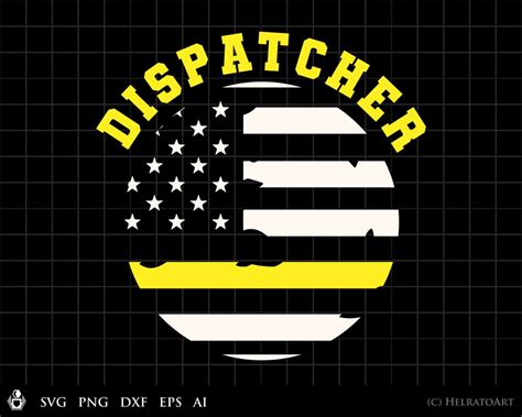 Dispatcher Svg Dispatcher Patriotic Flag Yellow Thin Line Graphic