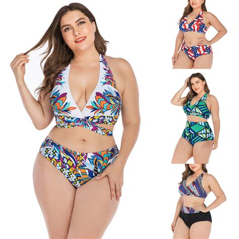 Bộ đồ tắm bikini buộc dây hở lưng in hình quyến rũ size ngoại cỡ dành cho nữ Shopee Việt Nam