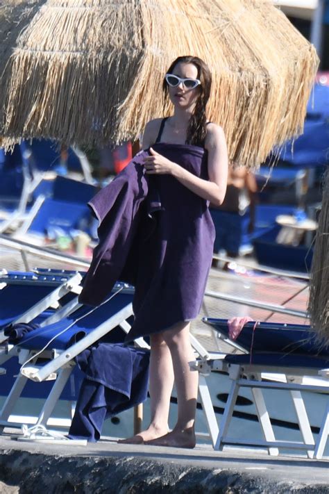 Lily Collins Bikini Candids Beach In Ischia 07 19 2018 CelebMafia