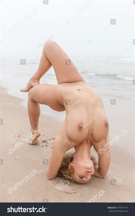 Nude Gymnastics Beautiful Woman Posing On Stock Photo Edit Now 197401115