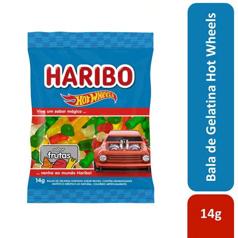 Bala de Gelatina Frutas Hot Wheels Haribo Pacote 14g Nosso Pão
