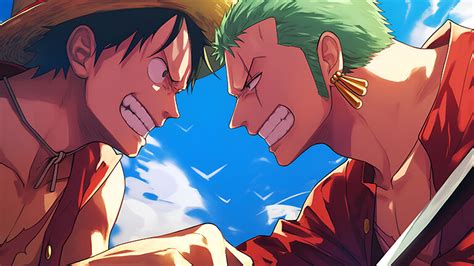Monkey D. Luffy & Roronoa Zoro One Piece Desktop Wallpaper 4k