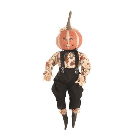 Joe Spencer Parnell Pumpkin Head Boy Doll Cloth Halloween Dolls
