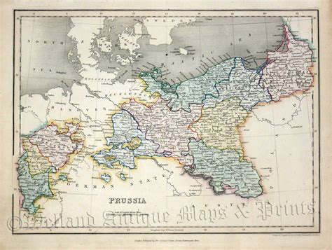 Prussia By John Dower C1842 Welland Antique Maps
