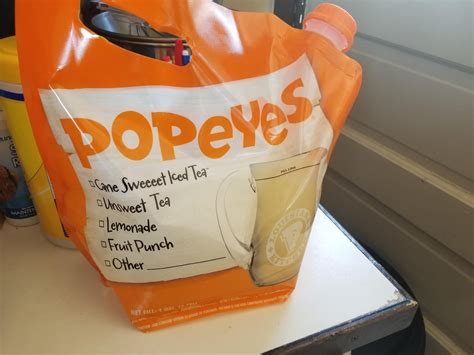 Popeyes Gallon Drinks Come In Bags Mildlyinteresting