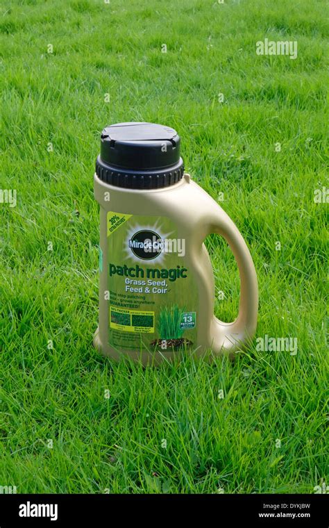 Miracle Gro Patch Magic Grass Seed Feed And Coir Mix On A Lawn Uk