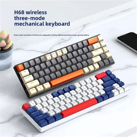 Wireless Mechanical Keyboard Rgb Hot Swappable Office Gaming Bluetooth H Crack Design Three